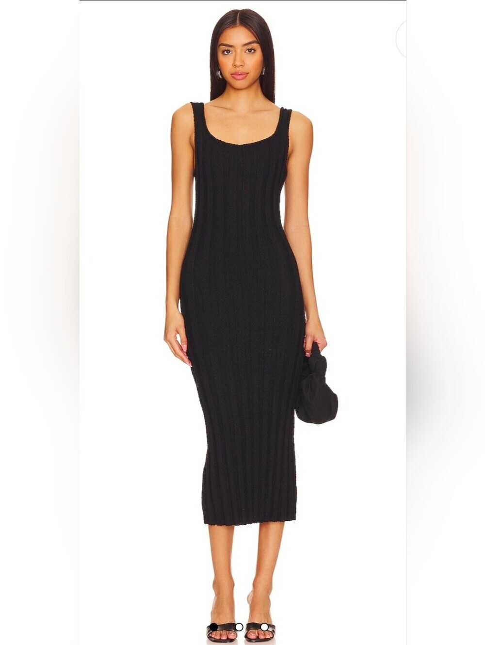 Free People X Revolve Santos Sweater Bodycon Midi Dress Ribbed Black Resort XS